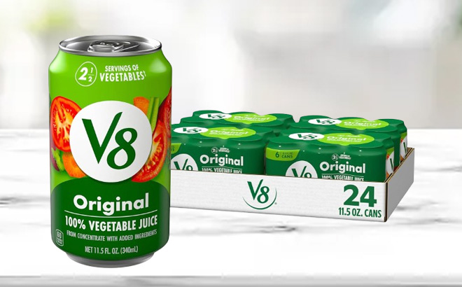 V8 Vegetable Juice on a Table