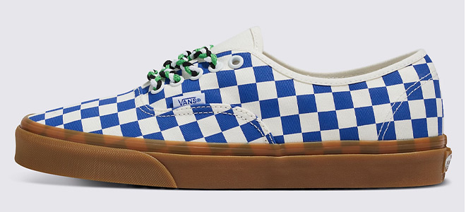 VANS Authentic Checkerboard Shoes in Blue Color