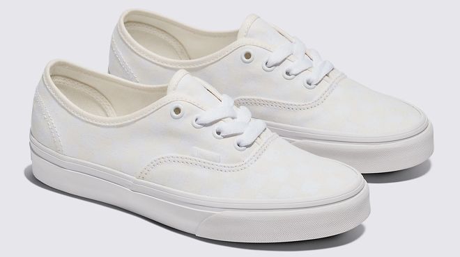 VANS Authentic Checkerboard Star White Shoes