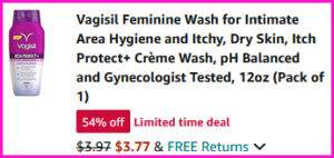 Vagisil Feminine Wash Checkout Screen