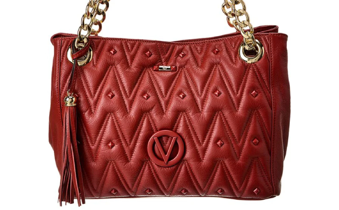 Valentino Luisa Diamond Leather Shoulder Bag