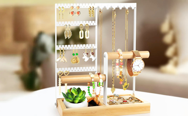 Various Jewelries on a 4 Tier Organizer