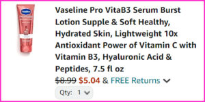 Vaseline Serum Burst Lotion at Checkout