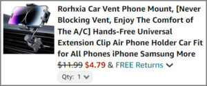 Vent Phone Mount at Checkout