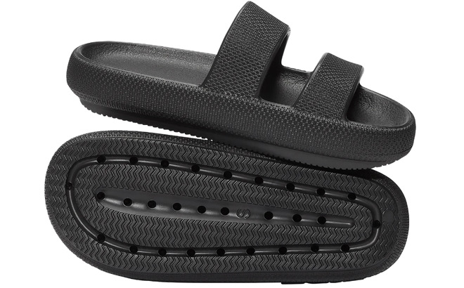 Victorias Secret Double Strap Pillow Slides in Black Color