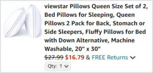 Viewstar Pillows at Checkout