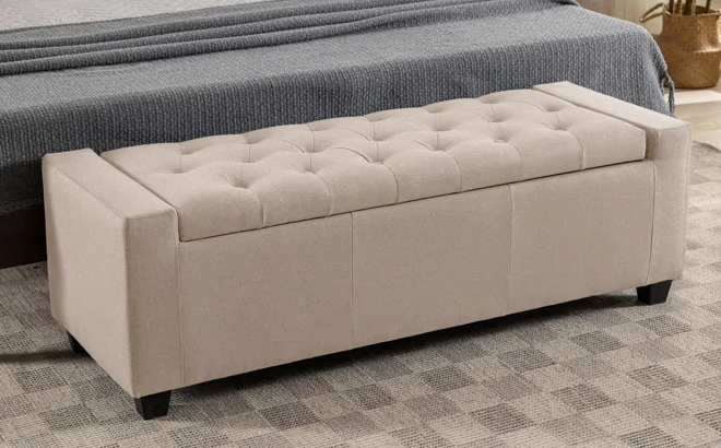 Wade Logan Ayob Polyester Blend Upholstered Storage Bench