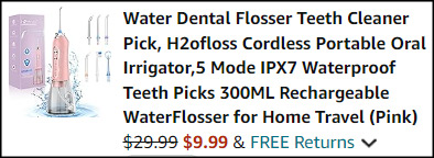 Water Dental Flosser Teeth Cleaner Pick Checkout