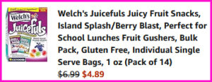 Welchs Juicy Fruit Snacks Checkout Screen