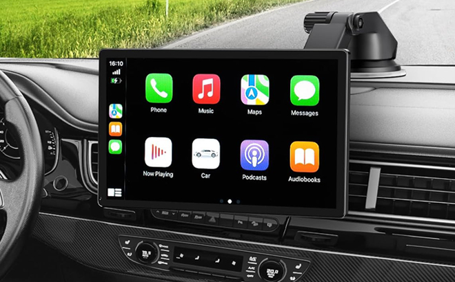 Wireless 9 Inch Carplay Screen in a Car