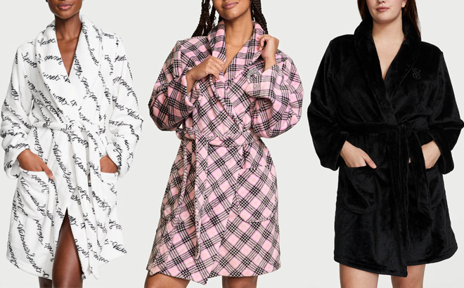 Women Wearing Victorias Secret Short Cozy Robes