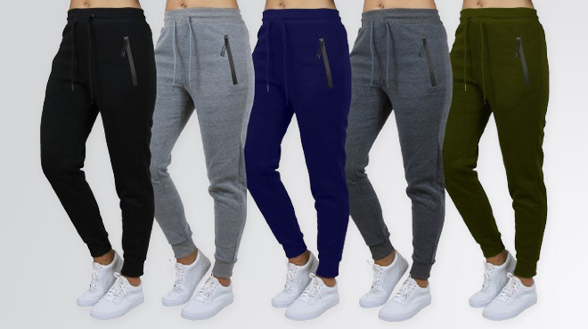 Women's Fleece-Lined Jogger Sweatpants with Pockets