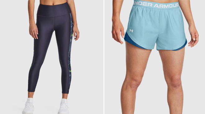 Womens HeatGear Printed Ankle Leggings and Womens UA Campus Shorts