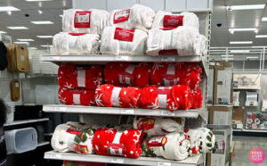 Wondershop Christmas Blankets on a Shelf