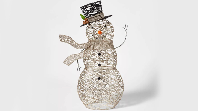 Wondershop Faux Rattan Glitter Snowman