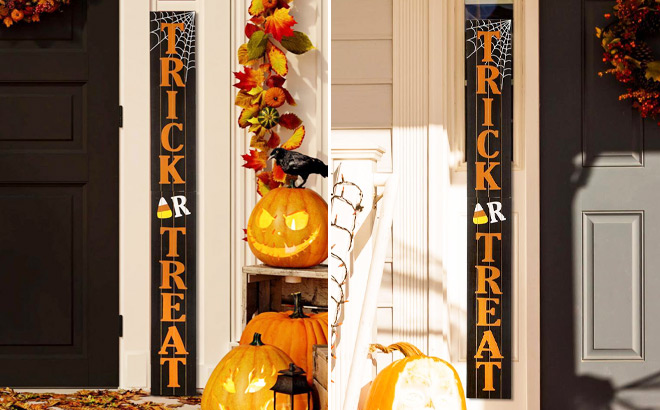 Wooden Trick Or Treat Porch Sign