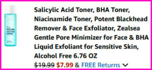 ZealSea Face Toner Checkout Screen