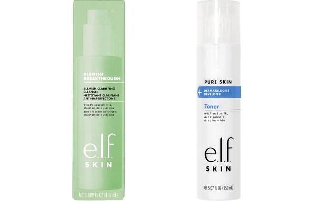 e l f SKIN Blemish Breakthrough Clarifying Cleanser and Toner