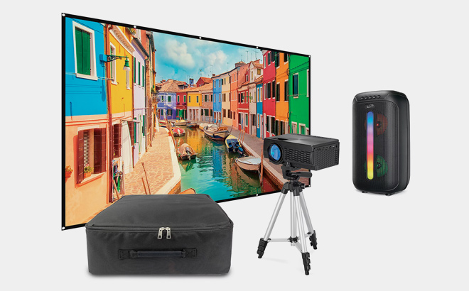 iLive Pop up Projector Movie Kit with 12022 Screen