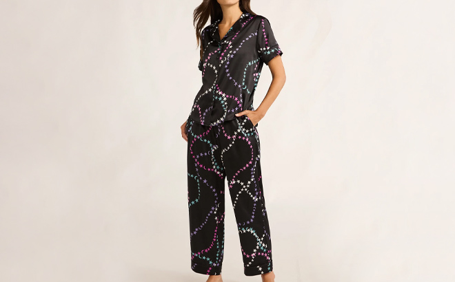 1 Joyspun Womens Satin Top Pants Pajama Set