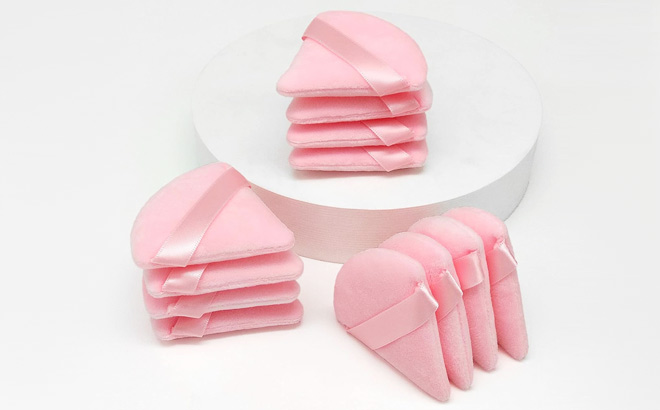 12 Pieces Pink Cosmetic Powder Puff