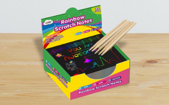 125 Count Rainbow Scratch Mini Art Notes