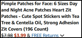 196 Count Pimple Patches Order Summary