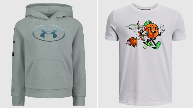 2 Under Armour Little Girls Hoodies and Boys Short Sleeve