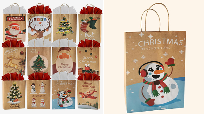 24 Pack Christmas Gift Bags