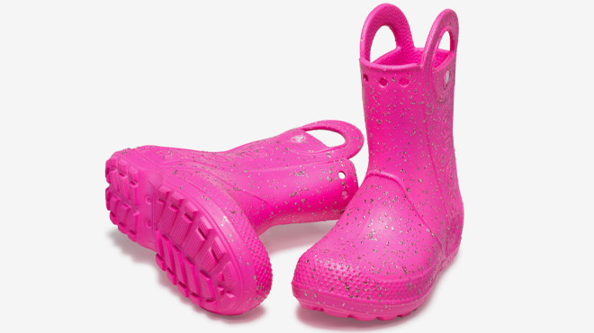 3 Crocs Kids Handle It Glitter Rain Boots