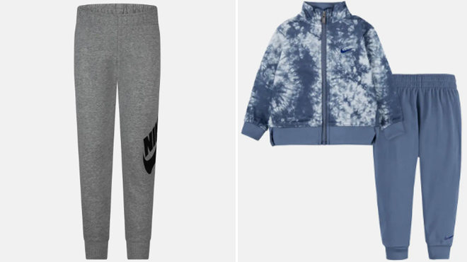 3 Nike Kids Logo Graphic Joggers and Jacket Sweatpants Set