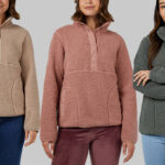 32 Degrees Womens Cozy Sherpa Snap Mock Tops