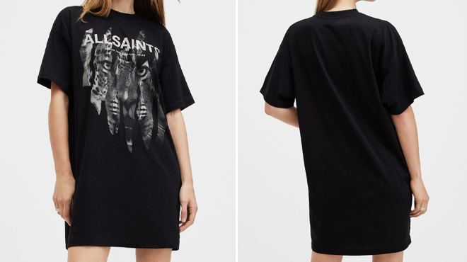 6 All Saints Riproar Relaxed Fit T Shirt Dress