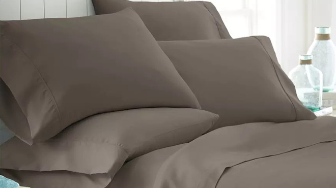 6 Piece Bamboo Sheet Set in Beige Color