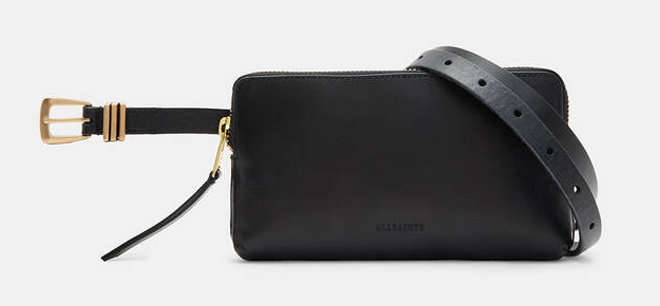 8 All Saints Lucy Triple Keeper Leather Bag Belt