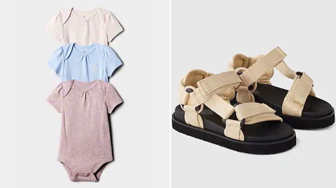 9 GAP Factory Baby Bodysuit and Toddler Sport Sandals