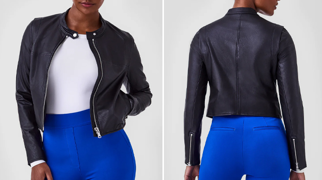 9 Spanx Leather Like Moto Jackets