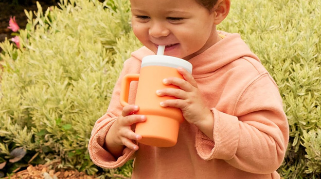 A Boy Drinking from the Infantino My 1st Tumbler