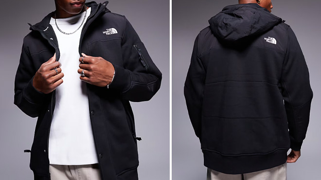 A Man Wearing The North Face Highrail Fleece Insulated Jacket