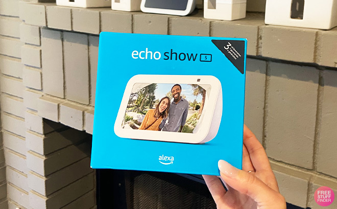 A Person Holding a Box of Echo Show