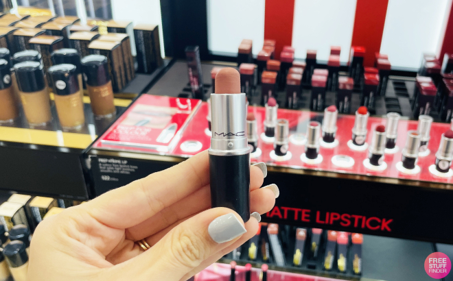 A Person Holding a MAC Matte Lipstick