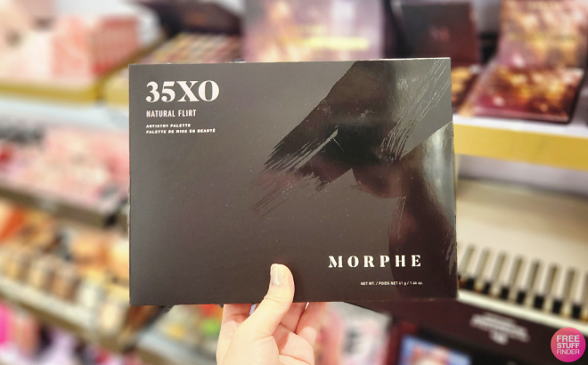 A Person Holding a Morphe 35XO Natural Flirt Artistry Palette