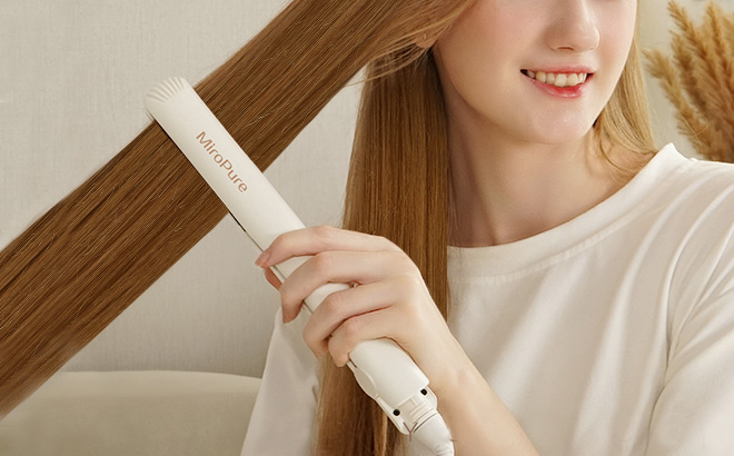 A Person Using a MiroPure Flat Iron