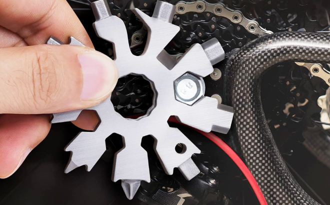 A Person Using a Snowflake Multitool