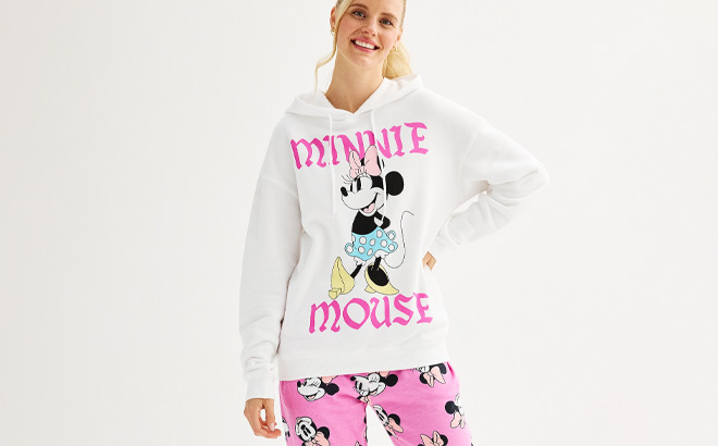 A Person Wearing Disneys Minnie Mouse Juniors Graphic Tee