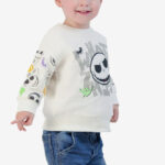 A Toddler wearing a Nightmare Before Christmas Sweatshirt