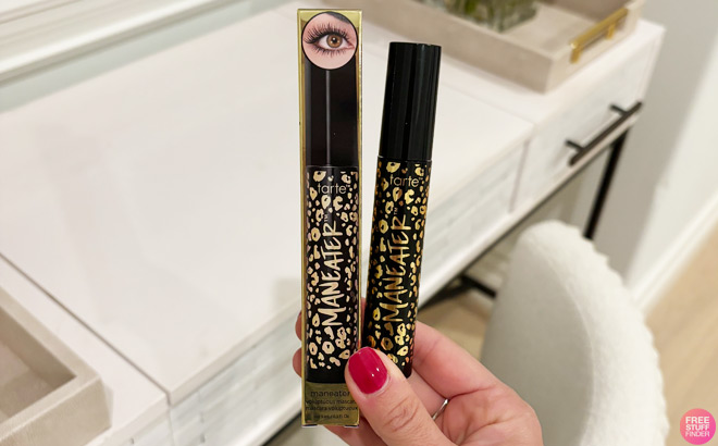 A Woman Holding Tarte Maneater Mascara