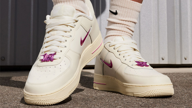 A Woman Wearing Nike Air Force 1 07 Shoes