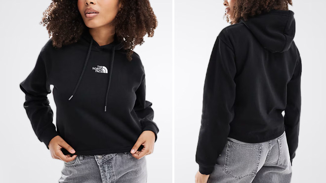 A Woman Wearing The North Face Evolution Hi Lo Hoodie