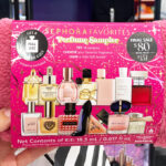 A person holding a Sephora Favorites Perfume Sampler Set